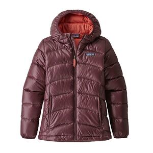 Patagonia Hi- Loft  Down Sweater Hoodie Jacket Kids  Size M Maroon EUC No Flaws